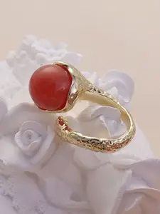 DressBerry Gold-Plated Stone Studded Finger Ring