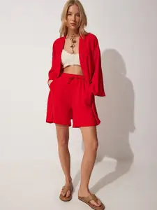 Happiness istanbul Coat With Shorts Co-Ords