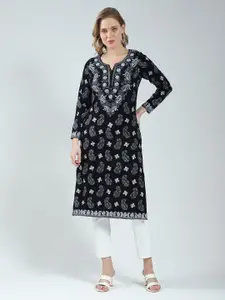 Monte Carlo Paisley Embroidered Woolen Straight Kurta