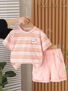 INCLUD Boys Striped Short Sleeves T-shirt With Shorts