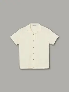 Fame Forever by Lifestyle Geometric Self Design Spread Collar Cotton Casual Shirt