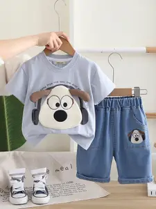 INCLUD Boys Cartoon Characters Embroidered T-shirt with Shorts