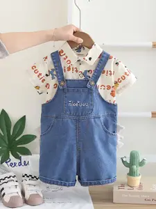 INCLUD Boys Printed T-Shirt With Dungaree