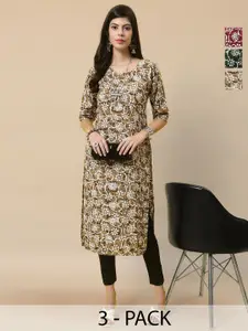 Anouk Rustic Women Pack Of 3 Ethnic Motifs Printed Kurti