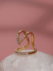 DressBerry Gold-Plated Party Nail Ring