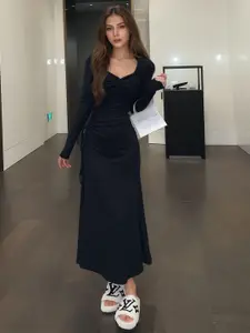 StyleCast Women Ruched Sweetheart Neck Maxi Dress