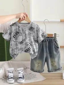 INCLUD Boys Graphic Printed T-shirt with Shorts