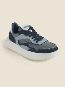 Metro Men Denim Printed Lace-Ups Skate Shoes