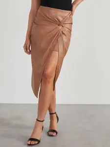 bebe High Slit A-Line Midi Skirt