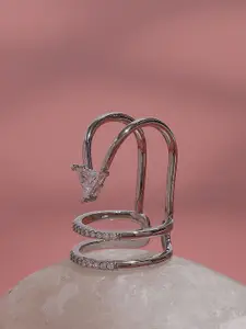 DressBerry Silver-Plated Party Nail Ring