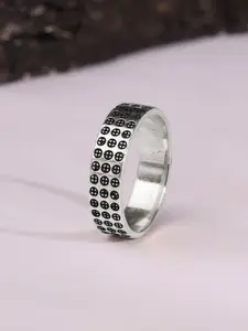 GIVA 925 Oxidised Silver Lucifer Ring For Him Fixed Size Indian-17 y