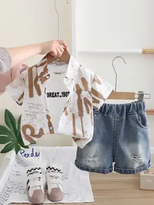 INCLUD Boys Printed Shirt And T-Shirt With Shorts