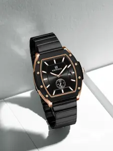 Naviforce Men Patterned Dial & Stainless Steel Bracelet Style Straps Analogue Watch NF8068G_RG B