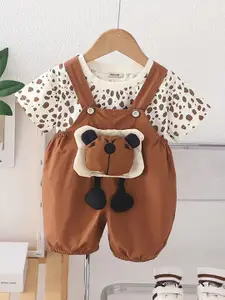 INCLUD Boys Printed T-Shirt With Dungaree