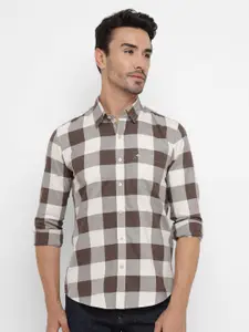 Allen Cooper Men Gingham Checks Checked Casual Shirt