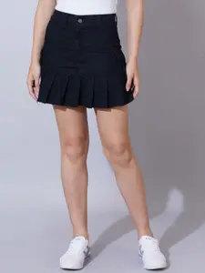 The Roadster Lifestyle Co Pleated Denim Mini Skirt
