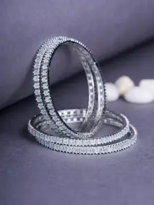 Opal Touch Set Of 4 Rhodium-Plated AD Studded Bangles