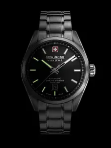 SWISS MILITARY HANOWA Men Embellished Dial & Stainless Steel Automatic Swiss Made Watch