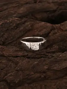 HIFLYER JEWELS 925 Sterling Silver Cubic Zirconia Stone Studded Finger Ring