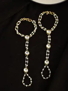 Silvermerc Designs Gold-Plated Kundan Anklet