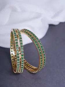 Opal Touch Set Of 4 Gold-Plated AD Studded Bangles