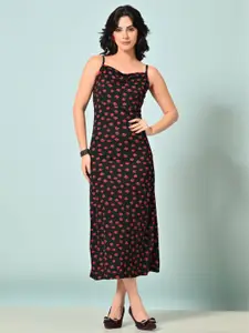 IUGA Floral Print Bodycon Midi Dress