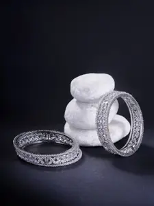 Opal Touch Set Of 6 Rhodium-Plated AD Studded Bangles