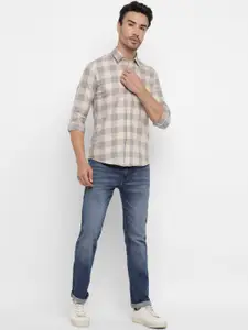Allen Cooper Men Gingham Checks Checked Casual Shirt