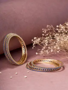Opal Touch Set Of 6 Gold-Plated AD Studded Bangles