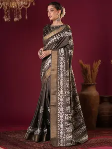Anouk Floral Zari Silk Blend Sungudi Saree
