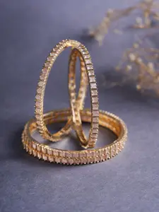 Opal Touch Set Of 4 Gold-Plated AD Studded Bangles