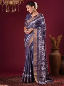 Anouk Women Floral Zari Silk Blend Sungudi Saree