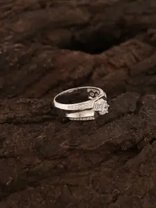 HIFLYER JEWELS 925 Sterling Silver Cubic Zirconia Stone Studded Finger Ring
