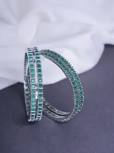 Opal Touch Set Of 4 Rhodium-Plated AD Studded Bangles