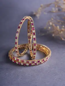 Opal Touch Set Of 4 Gold-Plated AD Studded Bangles