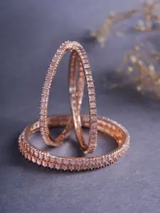 Opal Touch Set Of 4 Rose Gold-Plated AD Studded Bangles