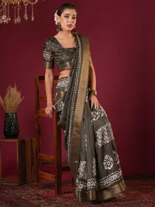 Anouk Batik Printed Zari Sungudi Saree