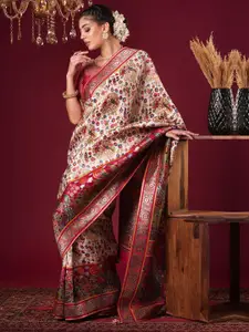 Anouk Floral Woven Design Banarasi Saree