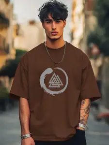 Moda Rapido Men Printed Drop-Shoulder Sleeves T-shirt