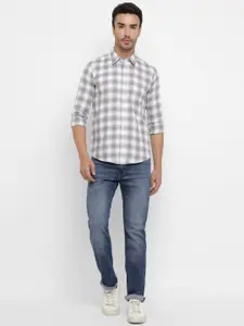 Allen Cooper Men Gingham Checks Checked Casual Shirt