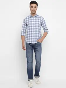 Allen Cooper Men Gingham Checks Checked Casual Shirt