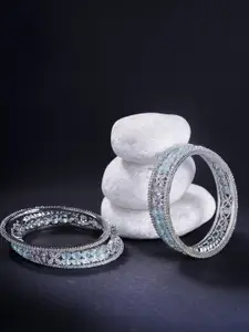 Opal Touch Set Of 6 Rhodium-Plated AD Studded Bangles