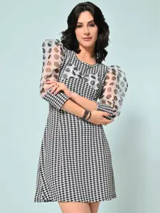 IUGA Checked Bodycon Mini Dress
