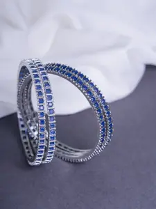 Opal Touch Set Of 4 Rhodium-Plated AD Studded Bangles