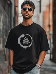 Moda Rapido Men Printed Drop-Shoulder Sleeves T-shirt