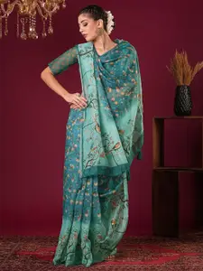 Anouk Women Floral Printed Linen Bagru Saree