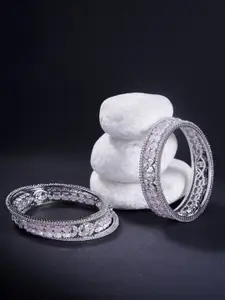 Opal Touch Set Of 6 Rhodium-Plated AD Studded Bangles