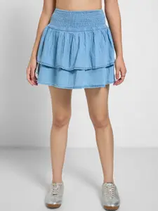 SF JEANS by Pantaloons Pure Cotton Flared Mini  Skirt