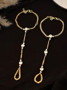 Silvermerc Designs Gold-Plated Kundan Anklet