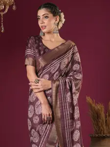 Anouk Women Floral Printed Silk Blend Sungudi Saree